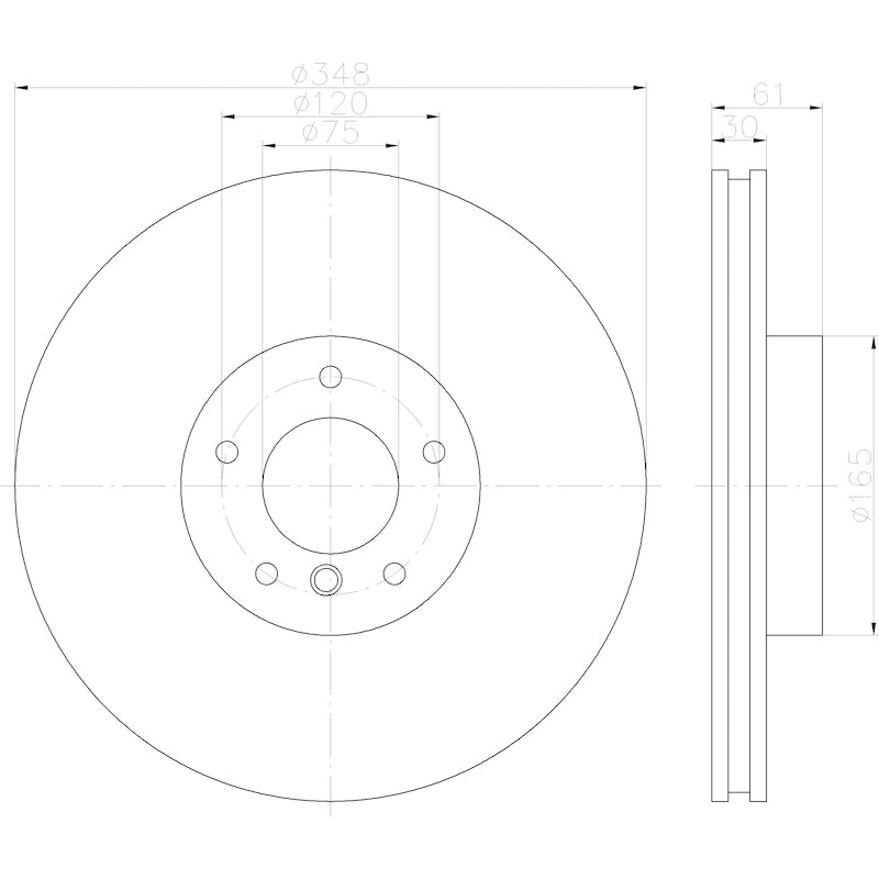 Hella Pagid Disc Brake Rotor 355122902