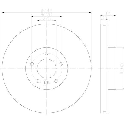 Hella Pagid Disc Brake Rotor 355122902