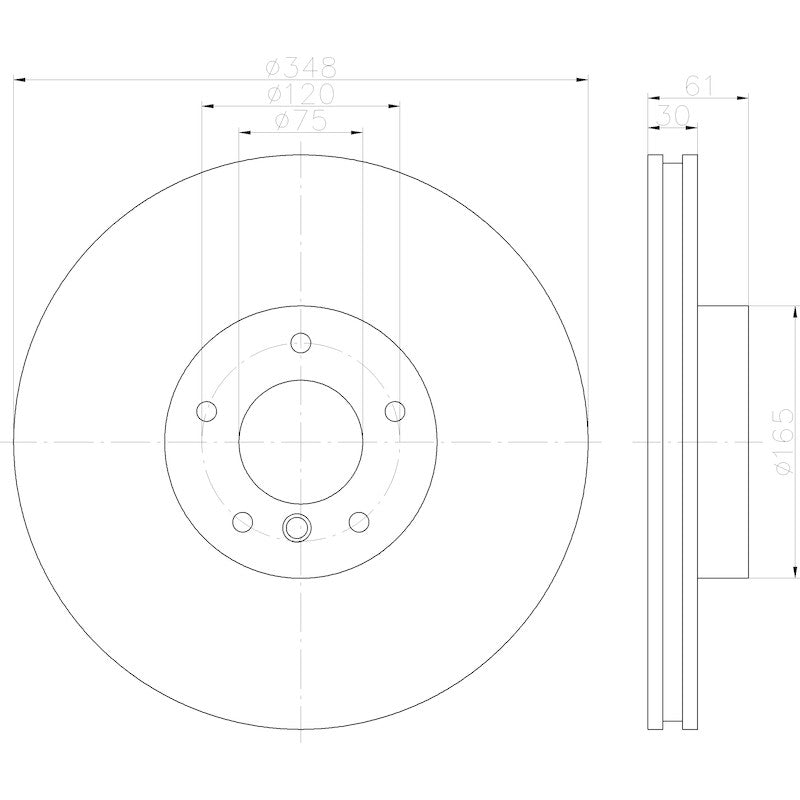 Hella Pagid Disc Brake Rotor 355122902