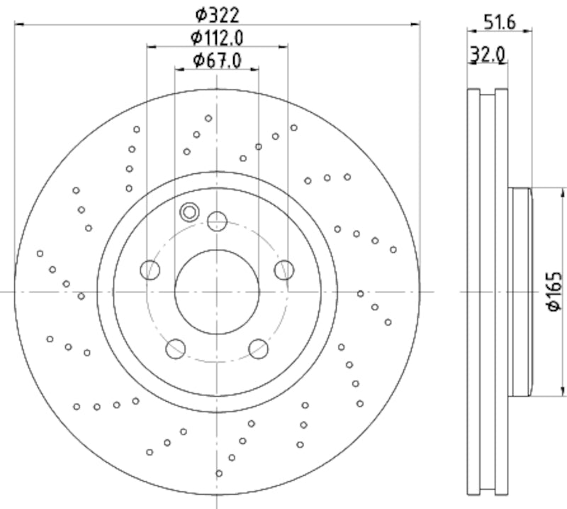 Hella Pagid Disc Brake Rotor 355122911