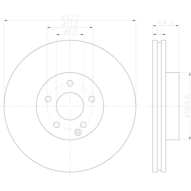 Hella Pagid Disc Brake Rotor 355122952