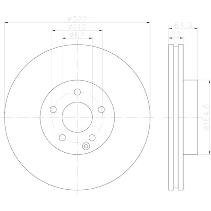 Hella Pagid Disc Brake Rotor 355122952