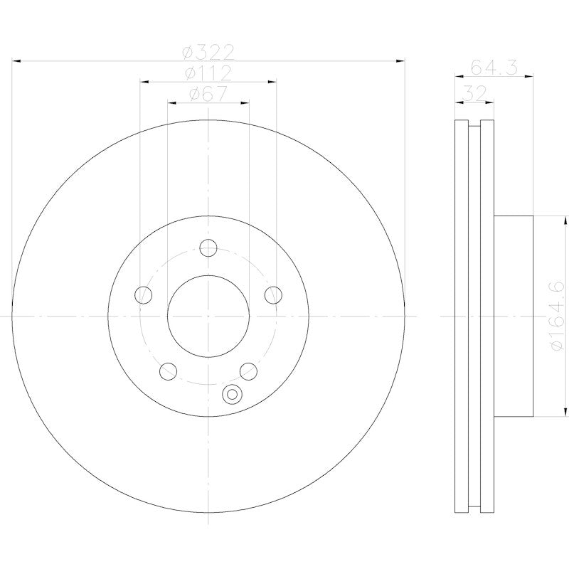 Hella Pagid Disc Brake Rotor 355122952