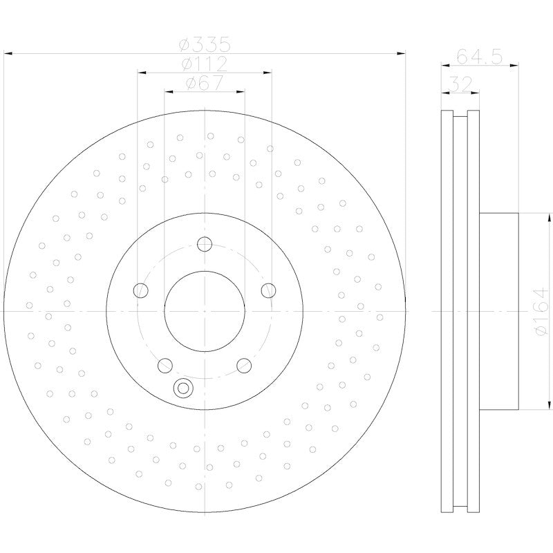 Hella Pagid Disc Brake Rotor 355122972
