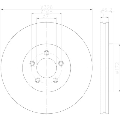Hella Pagid Disc Brake Rotor 355122982
