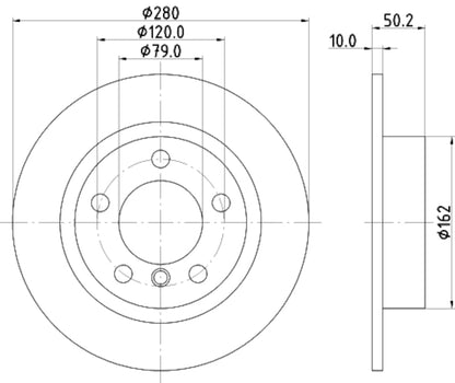 Hella Pagid Disc Brake Rotor 355123001