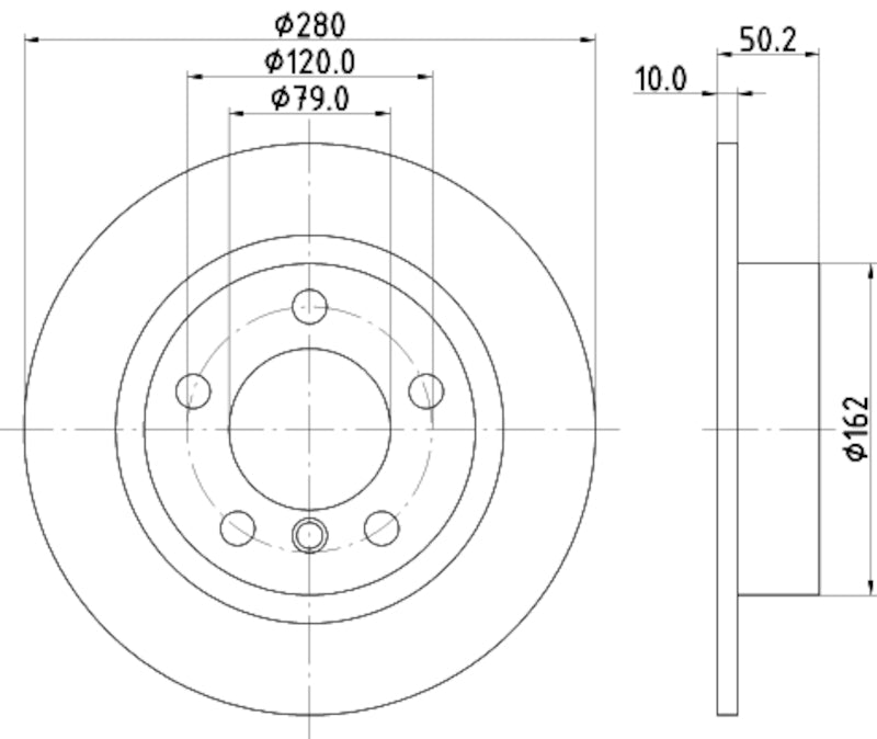 Hella Pagid Disc Brake Rotor 355123001