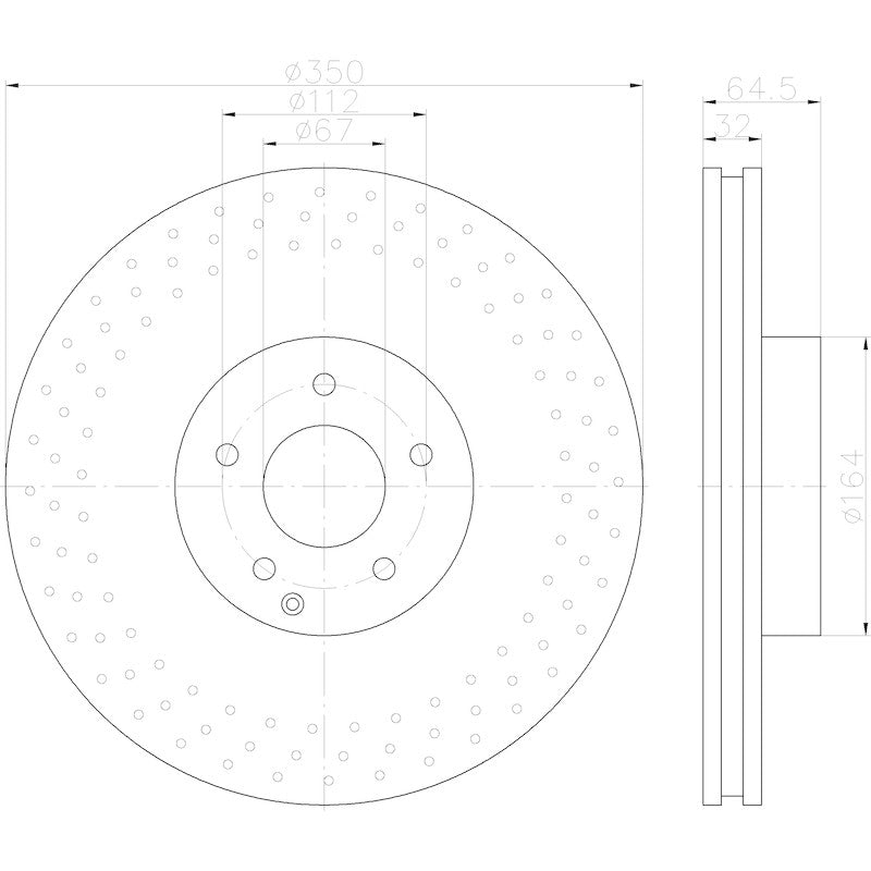 Hella Pagid Disc Brake Rotor 355123012