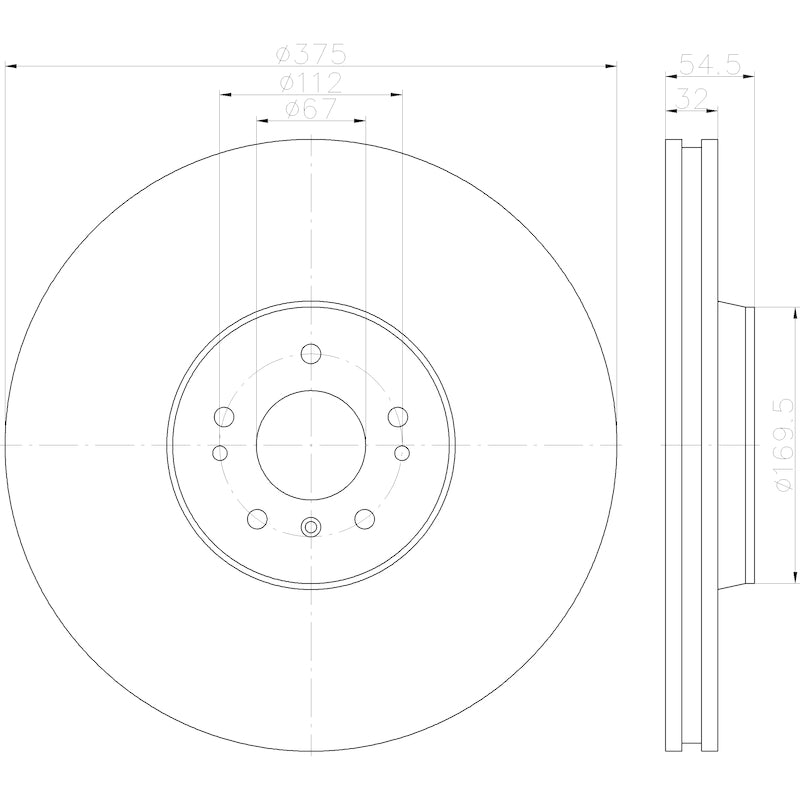 Hella Pagid Disc Brake Rotor 355123022