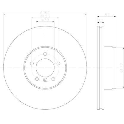 Hella Pagid Disc Brake Rotor 355123032