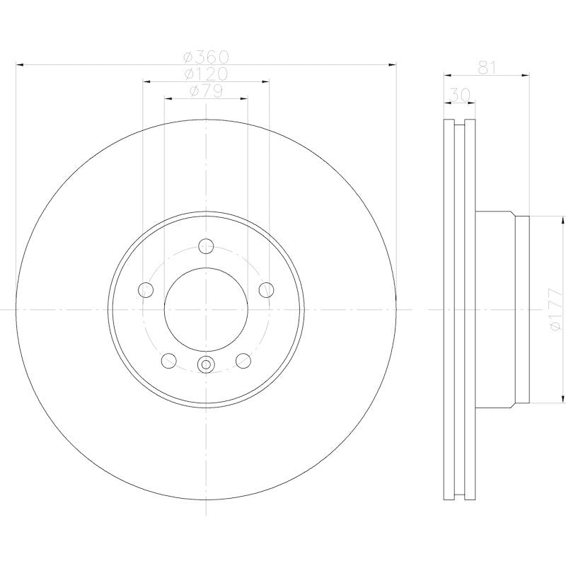 Hella Pagid Disc Brake Rotor 355123032