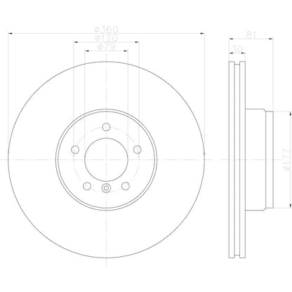 Hella Pagid Disc Brake Rotor 355123032