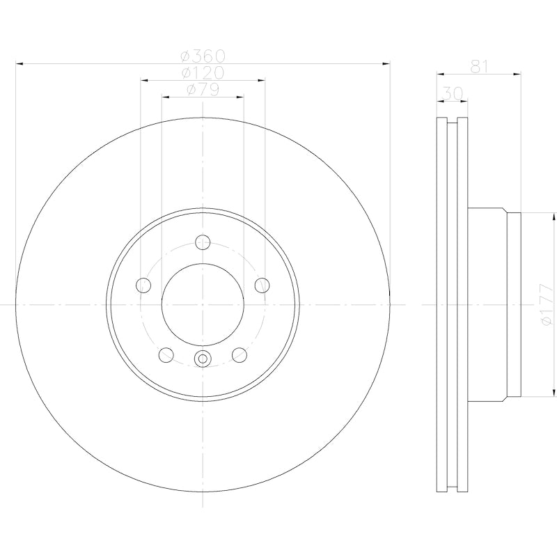 Hella Pagid Disc Brake Rotor 355123032