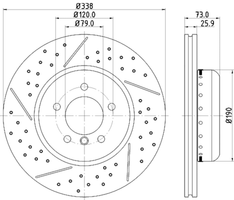 Hella Pagid Disc Brake Rotor 355123041