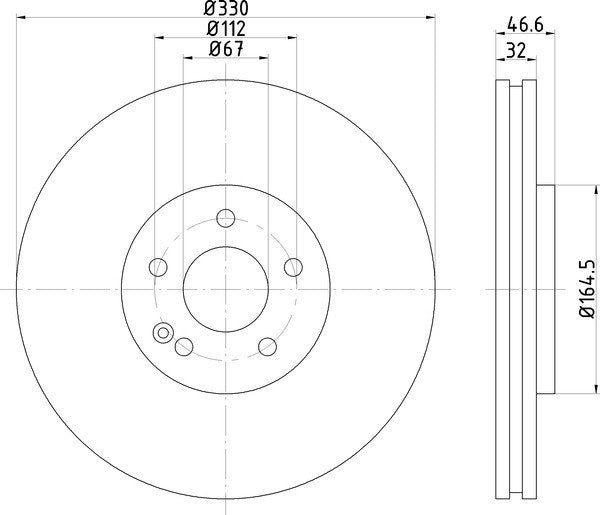 Hella Pagid Disc Brake Rotor 355123042