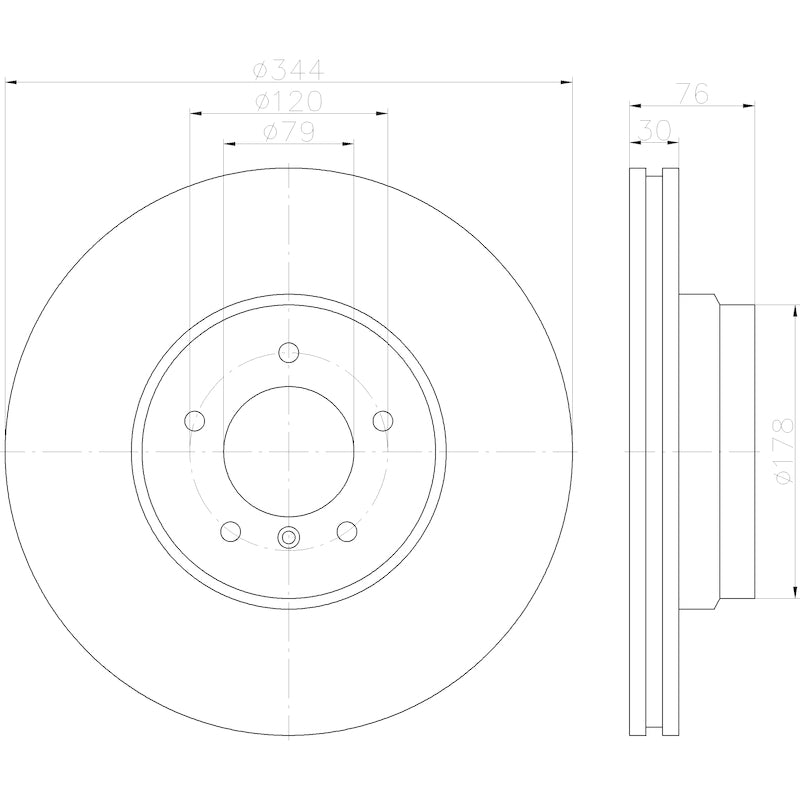 Hella Pagid Disc Brake Rotor 355123062