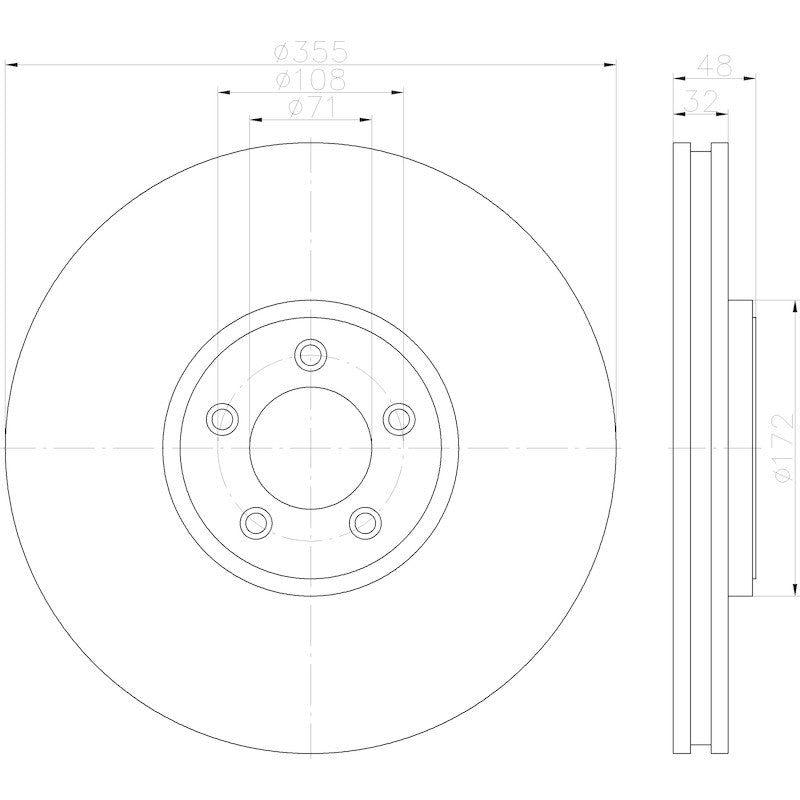 Hella Pagid Disc Brake Rotor 355123072