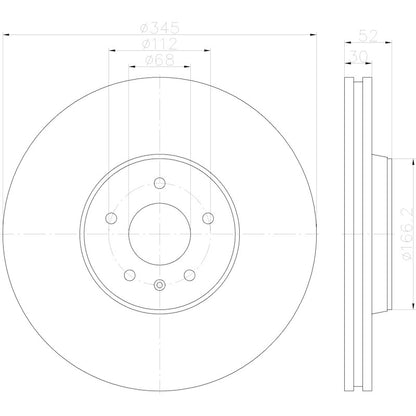 Hella Pagid Disc Brake Rotor 355123112