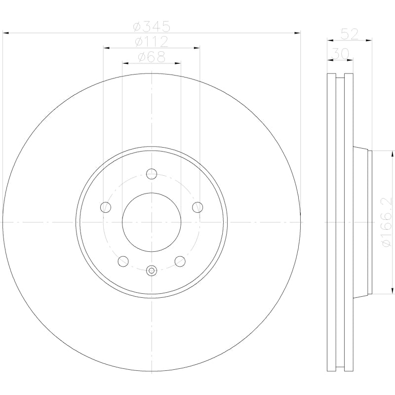 Hella Pagid Disc Brake Rotor 355123112