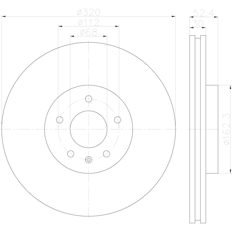 Hella Pagid Disc Brake Rotor 355123122