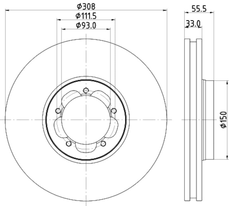 Hella Pagid Disc Brake Rotor 355123131