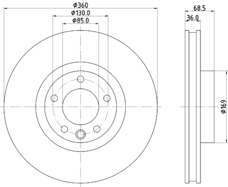 Hella Pagid Disc Brake Rotor 355123191