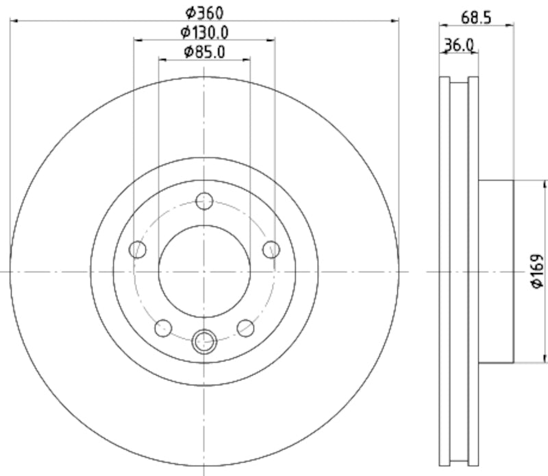 Hella Pagid Disc Brake Rotor 355123211