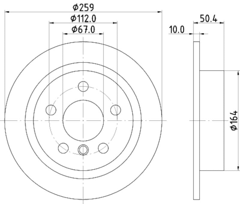 Hella Pagid Disc Brake Rotor 355123491