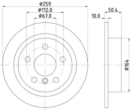 Hella Pagid Disc Brake Rotor 355123491