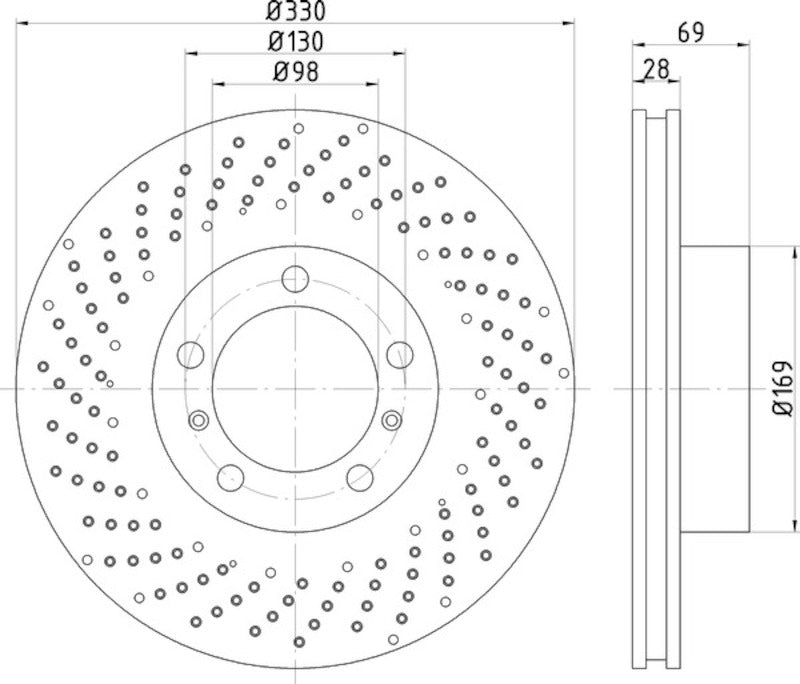 Hella Pagid Disc Brake Rotor 355125021