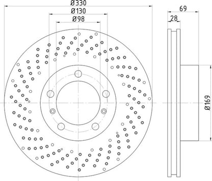 Hella Pagid Disc Brake Rotor 355125021