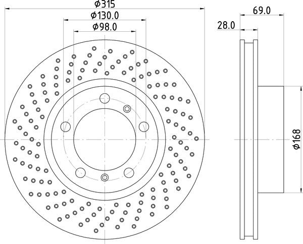 Hella Pagid Disc Brake Rotor 355125051