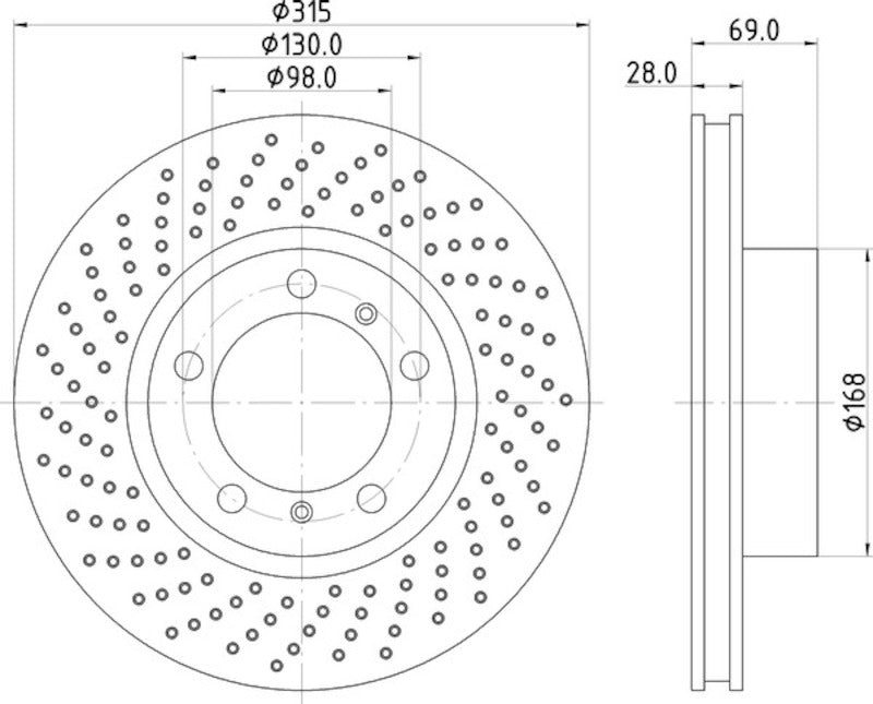 Hella Pagid Disc Brake Rotor 355125051