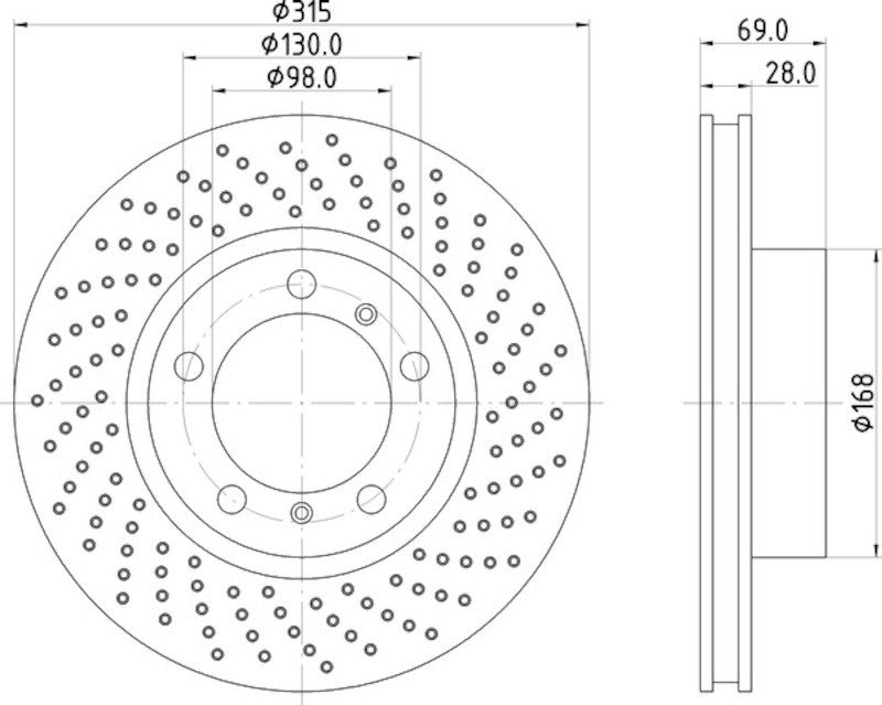 Hella Pagid Disc Brake Rotor 355125061