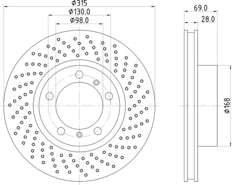 Hella Pagid Disc Brake Rotor 355125061