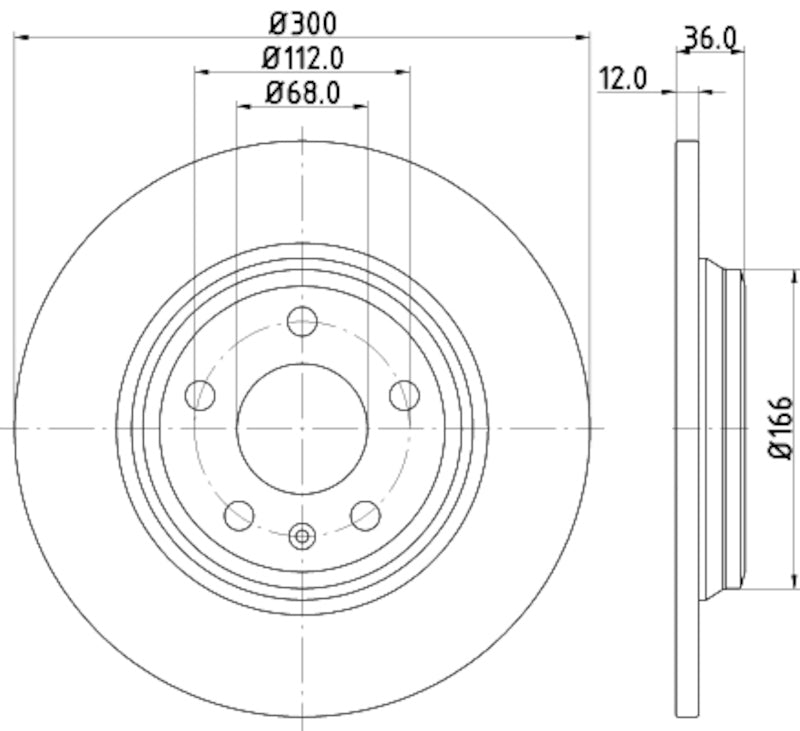 Hella Pagid Disc Brake Rotor 355125191