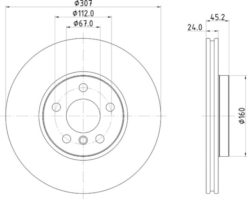 Hella Pagid Disc Brake Rotor 355125351