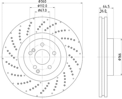 Hella Pagid Disc Brake Rotor 355125361