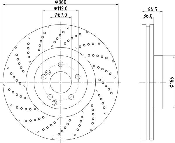 Hella Pagid Disc Brake Rotor 355125361