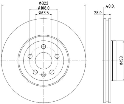 Hella Pagid Disc Brake Rotor 355125471