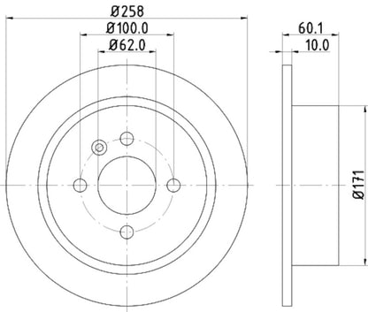 Hella Pagid Disc Brake Rotor 355126012