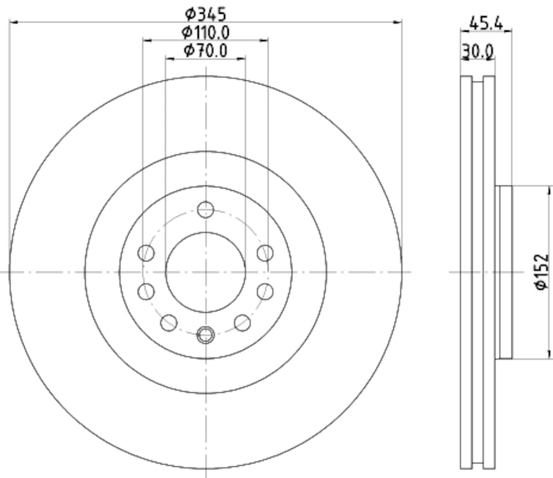 Hella Pagid Disc Brake Rotor 355126052