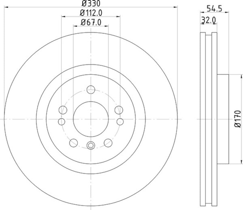 Hella Pagid Disc Brake Rotor 355126301