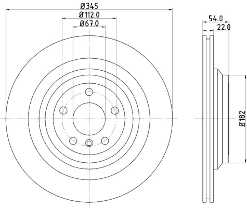 Hella Pagid Disc Brake Rotor 355126311