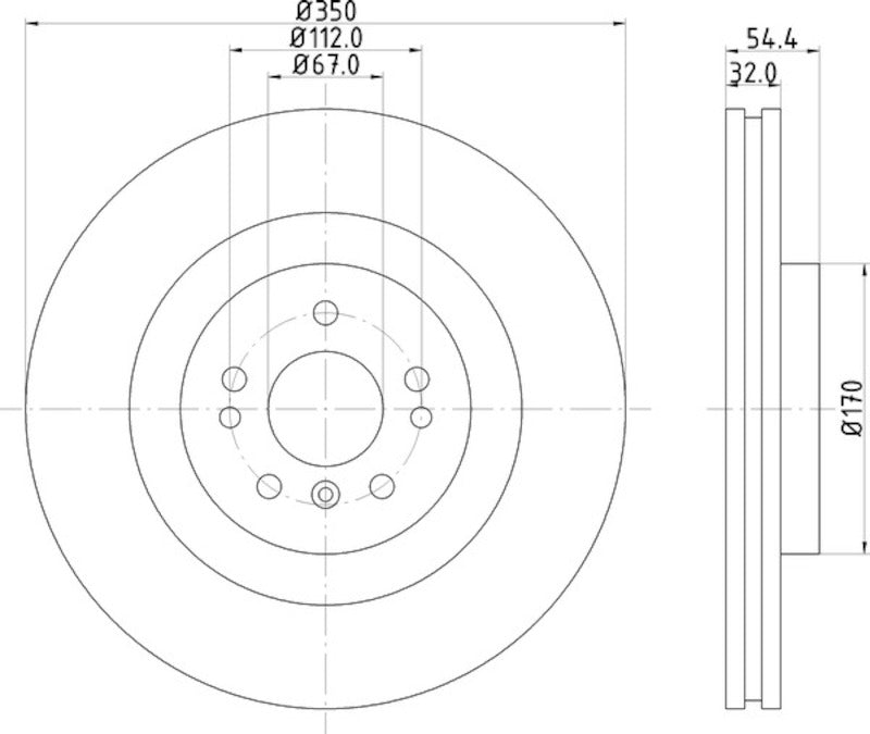 Hella Pagid Disc Brake Rotor 355126321