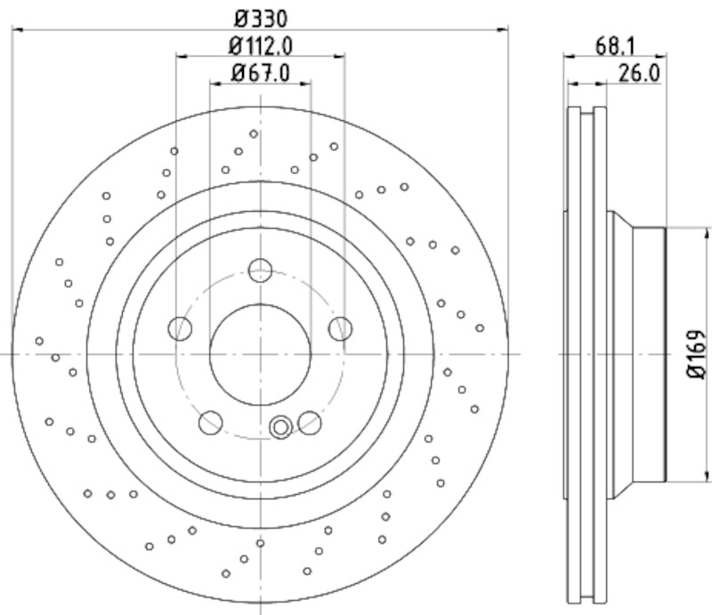 Hella Pagid Disc Brake Rotor 355126402