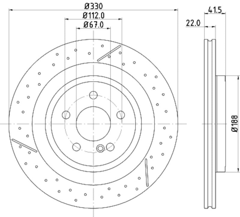 Hella Pagid Disc Brake Rotor 355126441