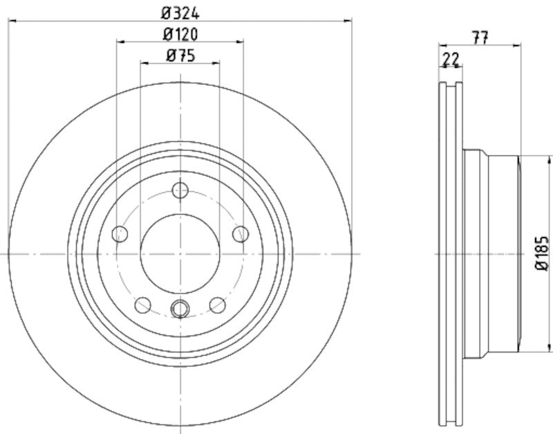 Hella Pagid Disc Brake Rotor 355126521