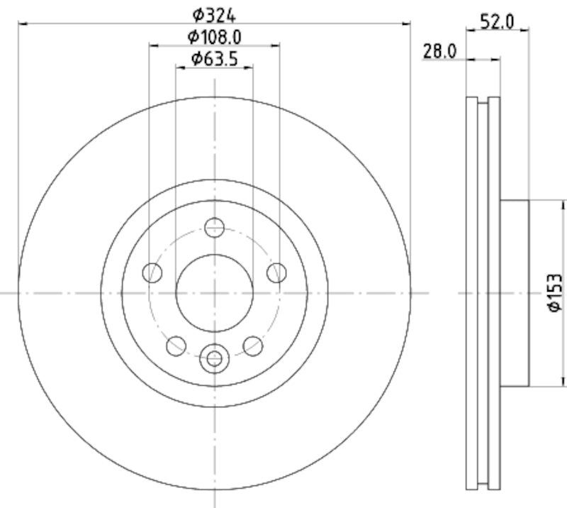 Hella Pagid Disc Brake Rotor 355126661