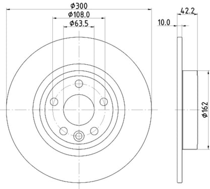 Hella Pagid Disc Brake Rotor 355126721
